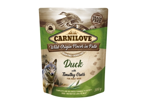 Carnilove Pouch Pate Duck with Timothy Grass einekotike koertele 300g