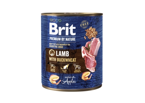 Brit Premium by Nature konserv Lamb with Buckwheat koertele 800g