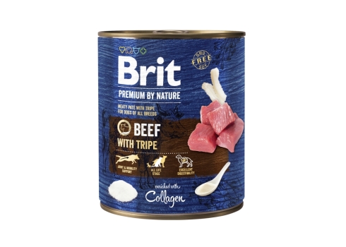 Brit Premium by Nature konserv Beef with Tripes koertele 800g