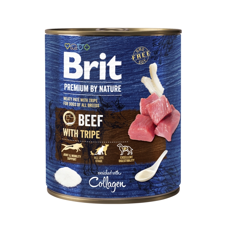 Brit Premium by Nature konserv Beef with Tripes koertele 800g Brit Premium by Nature konserv Beef with Tripes koertele 800g