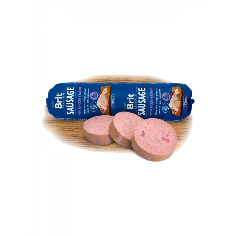 Brit Premium Chicken & Rabbit vorst koertele 800g Brit Premium Chicken & Rabbit vorst koertele 800g