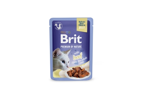 Brit Premium Cat Delicate Beef Fillets in Jelly märgtoit kassidele 85g