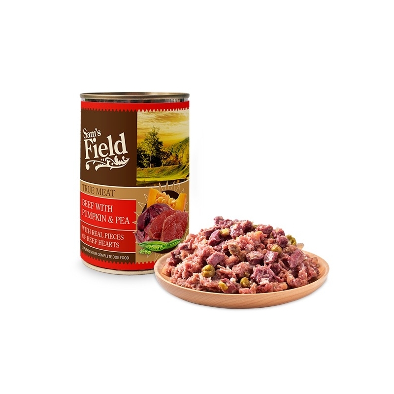 Sam's Field Beef with Pumpkin & Pea konserv koertele 400g Sam's Field Beef with Pumpkin & Pea konserv koertele 400g