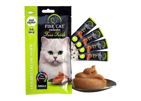 FINE CAT Exclusive TUUNIKALAGA Kreemjas suupiste kassidele 4x15g