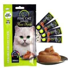 FINE CAT Exclusive TUUNIKALAGA Kreemjas suupiste kassidele 4x15g