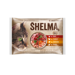 Shelma kassieined lihaga 4x85g veis, kana, part, kalkun kastmes