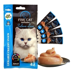 FINE CAT Exclusive LÕHEGA Kreemjas suupiste kassidele 4x15g