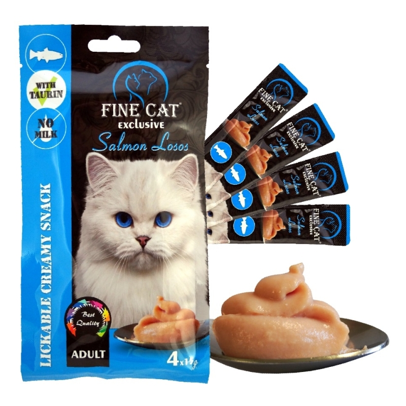 FINE CAT Exclusive LÕHEGA Kreemjas suupiste kassidele 4x15g FINE CAT Exclusive LÕHEGA Kreemjas suupiste kassidele 4x15g