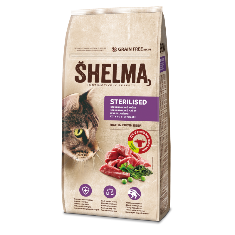 Shelma steril.kassidele värske loomalihaga, tervaviljavaba 8kg Shelma steril.kassidele värske loomalihaga, tervaviljavaba 8kg