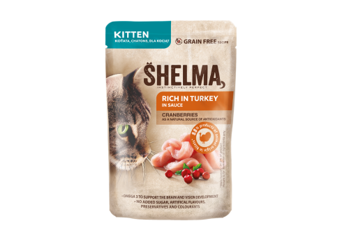 Shelma kassieine  KITTEN kalkunifileed jõhvikatega kastmes 28x85g