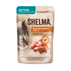Shelma kassieine  KITTEN kalkunifileed jõhvikatega kastmes 28x85g