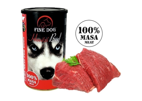 Fine Dog veisekonserv koertele 100%liha 8x1200g