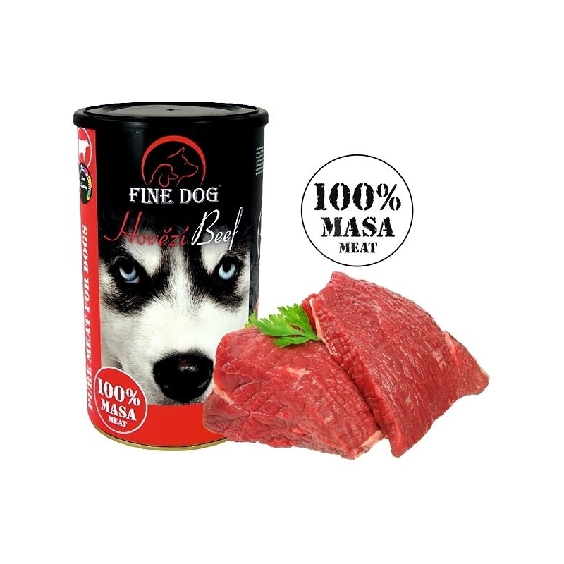 Fine Dog veisekonserv koertele 100%liha 8x1200g Fine Dog veisekonserv koertele 100%liha 8x1200g