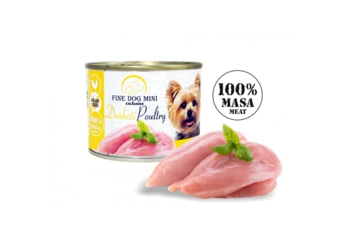 FINE DOG MINI EXCLUSIVE konserv linnulihaga 100% LIHA 200g