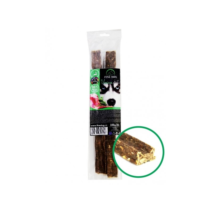 FINE DOG hirve pulgad 96% LIHA 100g - 2 pcs FINE DOG hirve pulgad 96% LIHA 100g - 2 pcs