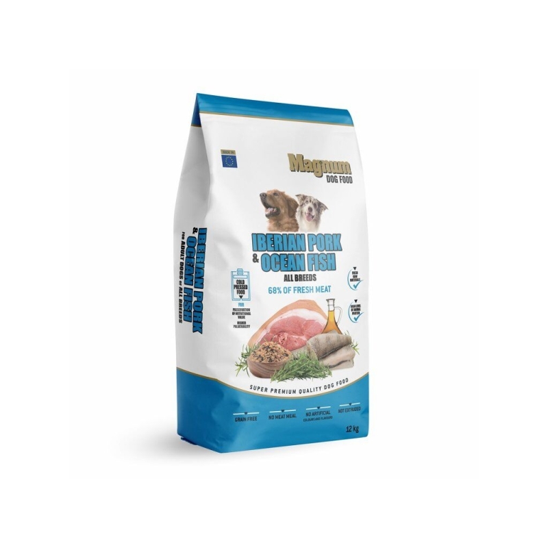Magnum Ibeeria siga-ookeanikala külmpressitud koeratoit 12kg Magnum Ibeeria siga-ookeanikala külmpressitud koeratoit 12kg