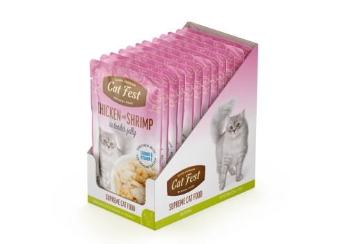 Cat Fest Chicken with shrimp in jelly einekotike kassile 12x70g