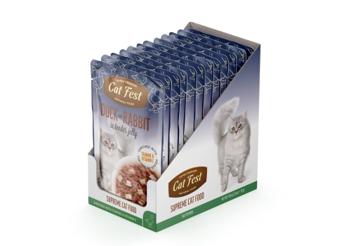 Cat Fest Duck with rabbit in jelly einekotike kassile 12x70g