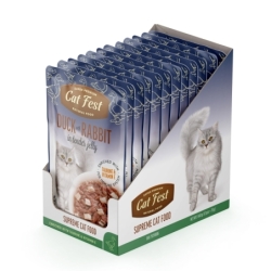 Cat Fest Duck with rabbit in jelly einekotike kassile 12x70g