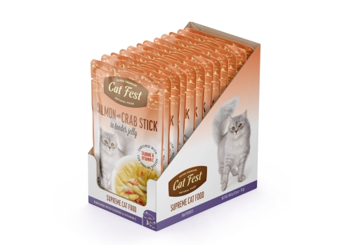 Cat Fest Salmon with crab stick in jelly einekotike kassile 12x70g