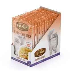 Cat Fest Salmon with crab stick in jelly einekotike kassile 12x70g