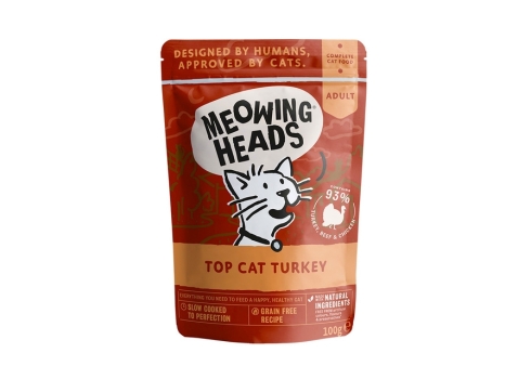 Meowing Heads einekotike kassidele, kalkunilihaga 100 g