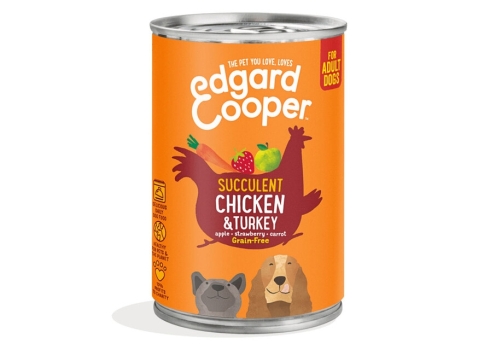 Edgard Cooper konserv koerale, kanaliha- ja kalkuniga, 400 g