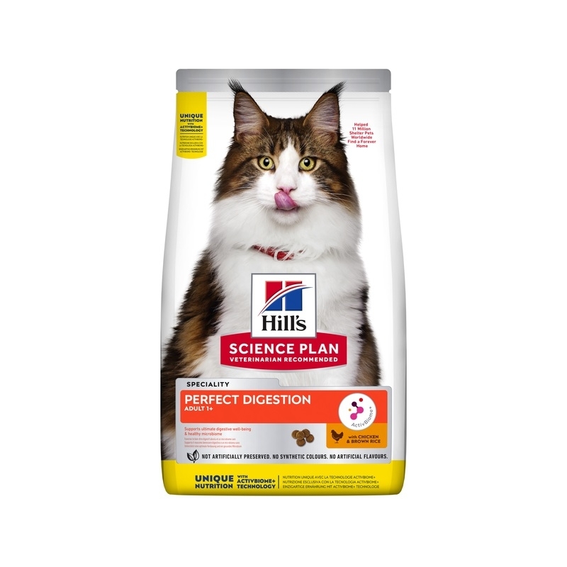 Hill's Science Plan Perfect Digestion kuivtoit kassile kanaga, 1,5 kg Hill's Science Plan Perfect Digestion kuivtoit kassile kanaga, 1,5 kg
