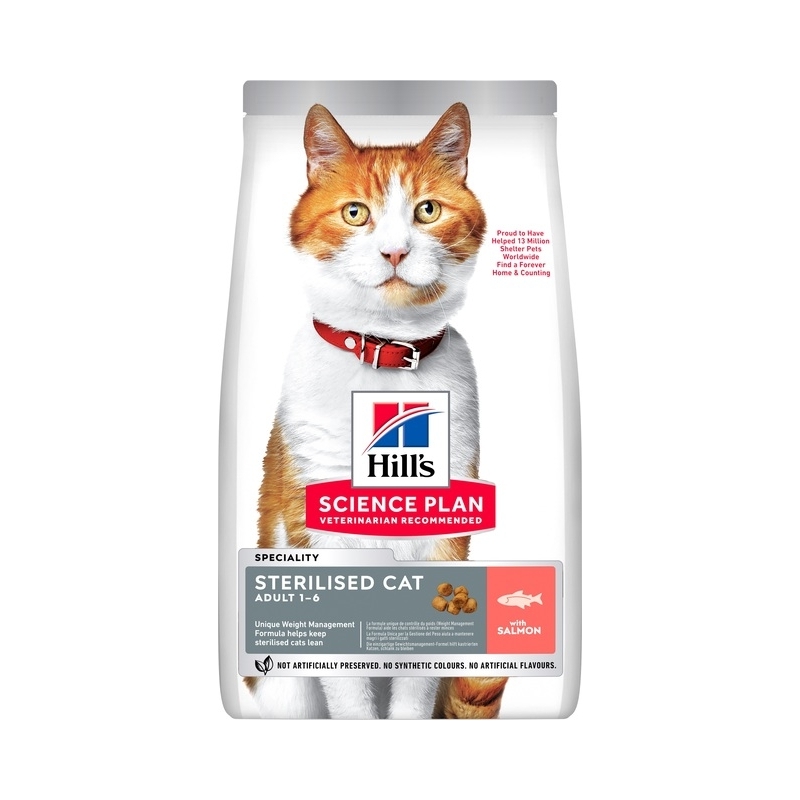 Hill's Science Plan Sterilized Adult kassi täissööt lõhega 1,5kg Hill's Science Plan Sterilized Adult kassi täissööt lõhega 1,5kg