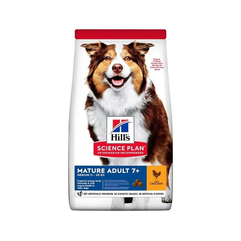 Hill's Science Plan Mature koeratoit kanaga keskmisele koerale 2,5kg