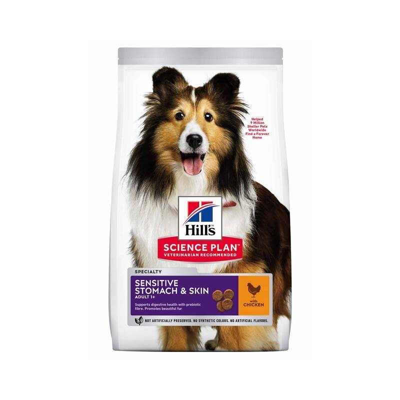 Hill's Science Plan Sensitive koeratoit kanaga keskmisele koerale 2,5kg