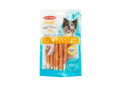 Best Friend maius Double närimispulk kanafileega 12cm, 10tk, 75 g