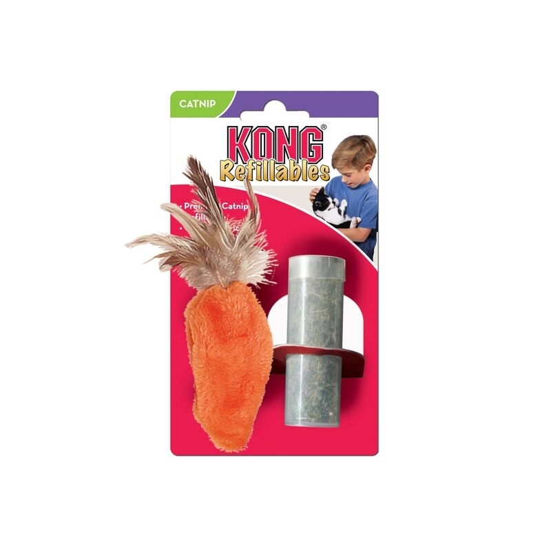 KONG Refillables Feather Top Carrot mänguasi kassidele