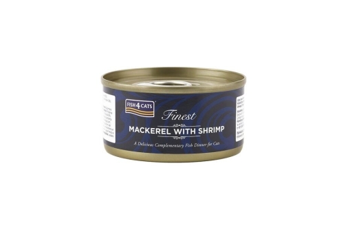 Fish4Cats konserv kassile, makrelli ja krevettidega, 70 g