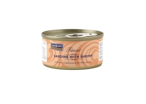 Fish4Cats konserv kassile, sardiinide ja krevettidega, 70 g