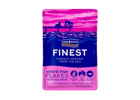 Fish4Dogs Finest Flakes einekotike koertele, valge kala-lõhe 100 g