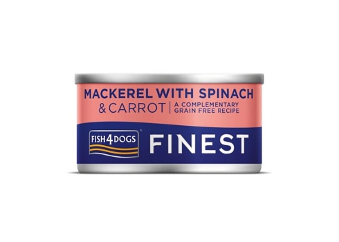 Fish4Dogs konserv koertele makrelli, porgandi ja spinatiga 85 g