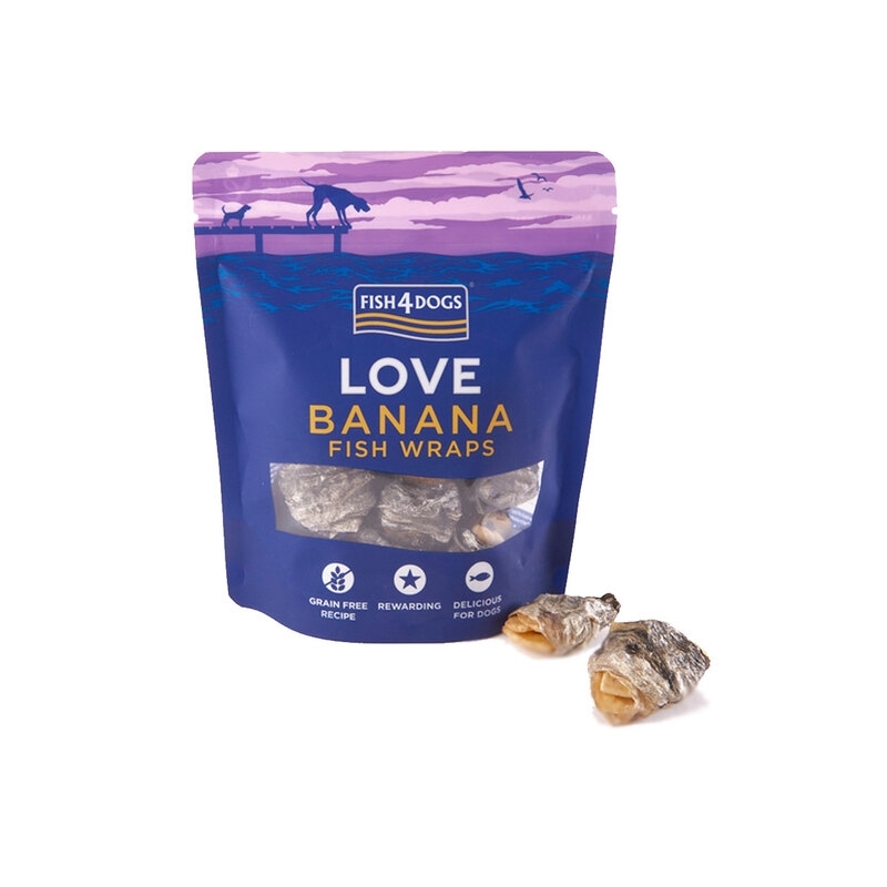 Fish4Dogs maius koertele Fish Wraps banaaniga 100 g Fish4Dogs maius koertele Fish Wraps banaaniga 100 g