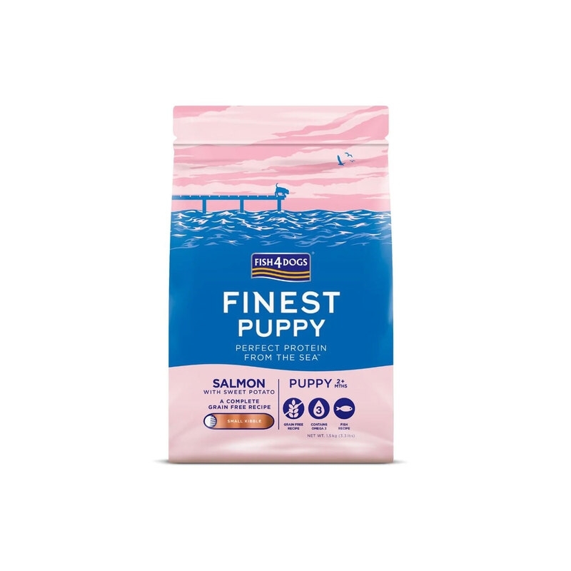 Fish4Dogs kutsika täissööt lõhega, väike graanul 1,5 kg Fish4Dogs kutsika täissööt lõhega, väike graanul 1,5 kg