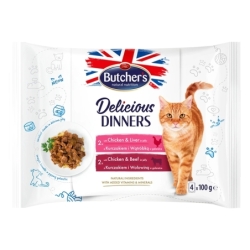 Butchers Delic.Dinner kassi einekotike kana-maks ja kana-veis, 4x100g