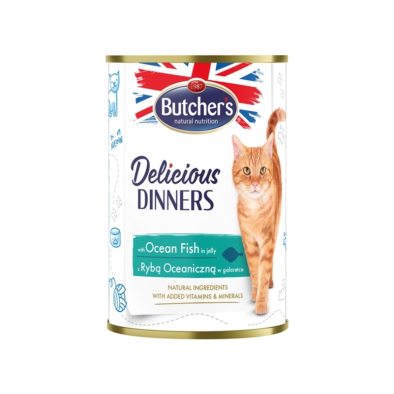 Butcher's kassi konserv Delicious Dinners ookeanikalatükkidega 400g Butcher's kassi konserv Delicious Dinners ookeanikalatükkidega 400g