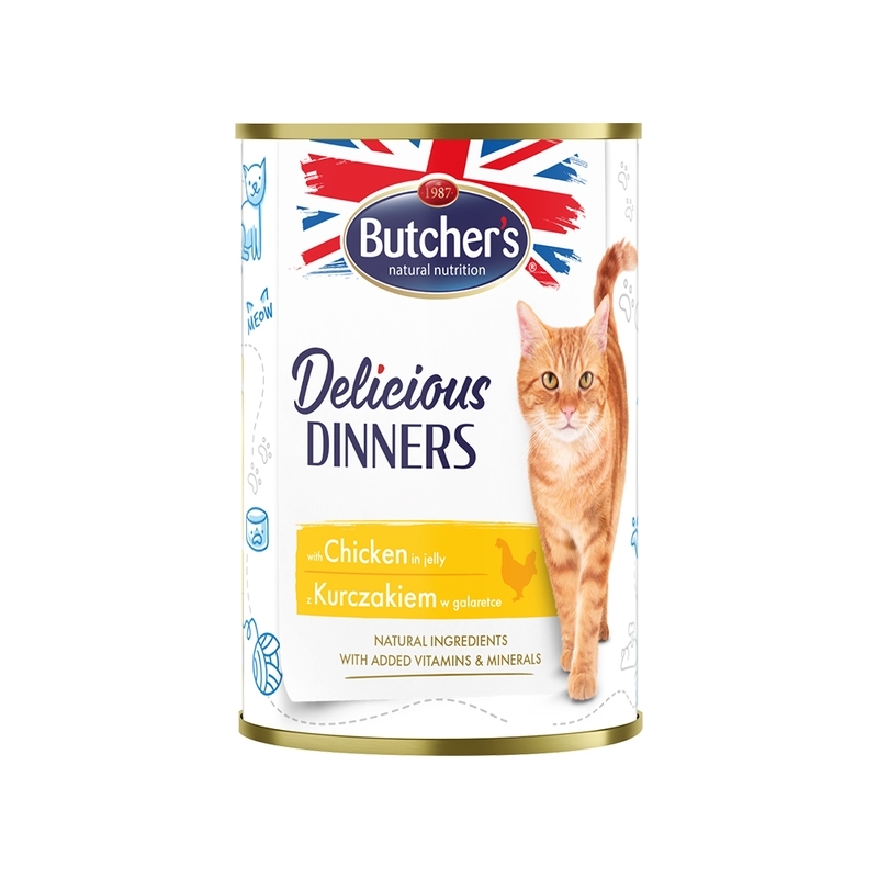Butcher's kassi konserv Delicious Dinners kanatükkidega 400g Butcher's kassi konserv Delicious Dinners kanatükkidega 400g