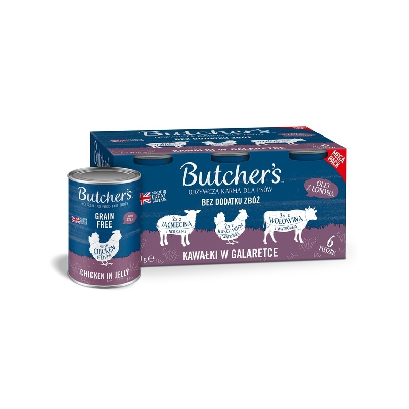 Butcher's Original konserv koertele veis-lammas-kana 400g x 6tk Butcher's Original konserv koertele veis-lammas-kana 400g x 6tk