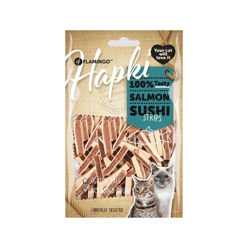 Flamingo Hapki kassimaius, lõhesushi ribad 85 g Flamingo Hapki kassimaius, lõhesushi ribad 85 g