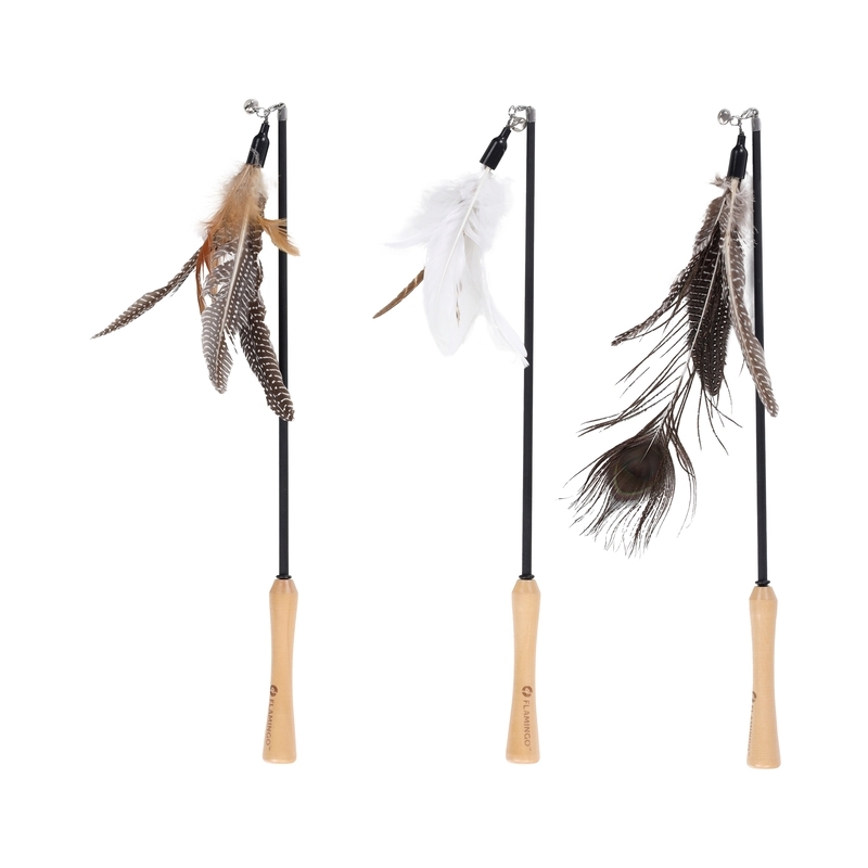 Flamingo kassi mänguasi Tyra õng sulgedega valik.