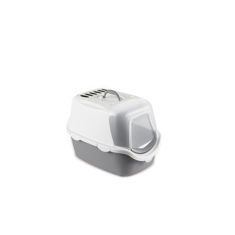 Stefanplast Cathy Easy Clean kassi liivakast 56x40x40cm, hall-valge