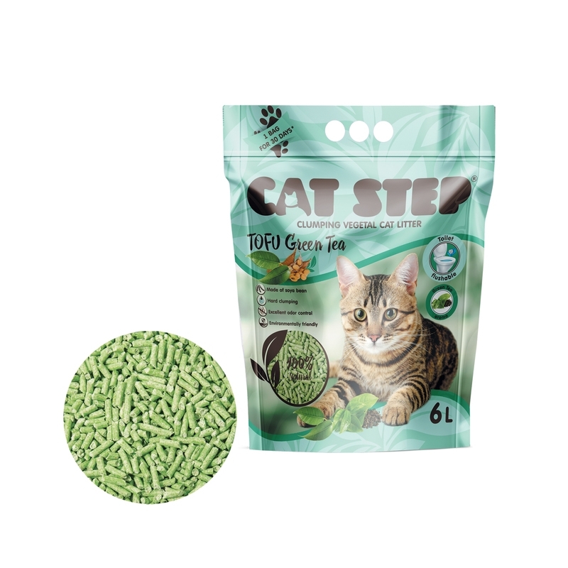 Cat Step Tofu rohelise tee lõhnaline kassiliiv 2.7 kg- 6 l Cat Step Tofu rohelise tee lõhnaline kassiliiv 2.7 kg- 6 l