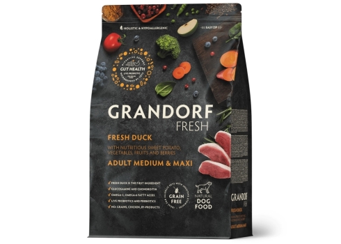Grandorf Fresh Värske Pardiliha ja Bataat keskmist ja suurt kasvu koertele 3kg