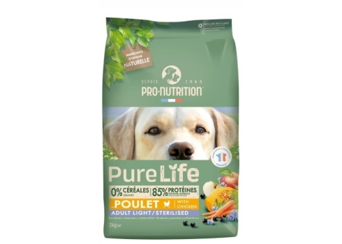 Pure Life Dog Light - Sterilized Ülekaalulistele ja steriliseeritud koertele 2kg