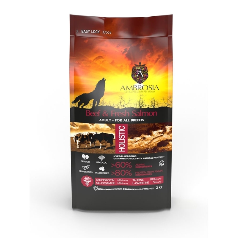 Ambrosia Veiseliha ja Värske Lõhe 6kg (3x2kg) Ambrosia Veiseliha ja Värske Lõhe 6kg (3x2kg)